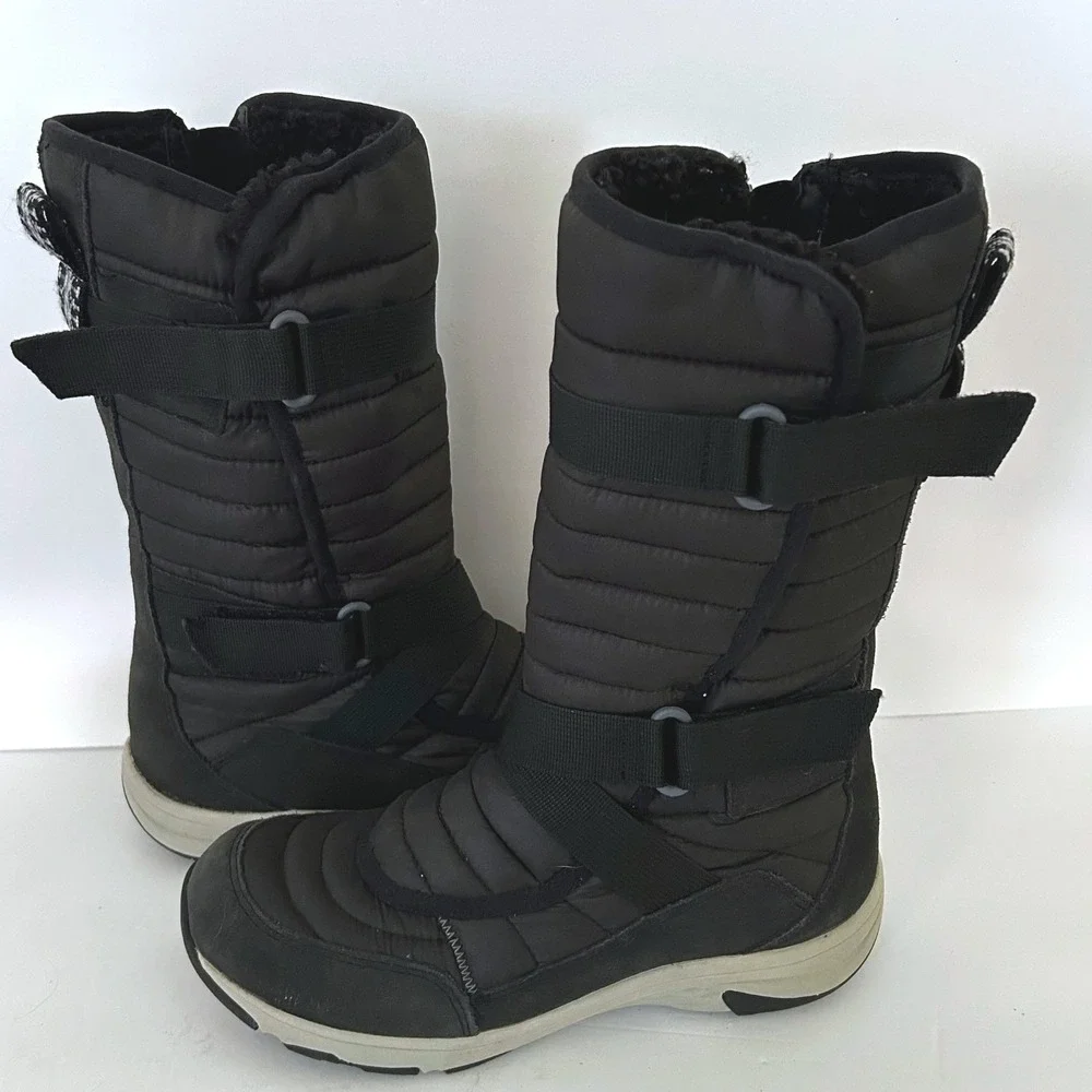 Merrell Approach Sport Tall Snow Boots Women 8 WP Black Insulated Zip Fleece